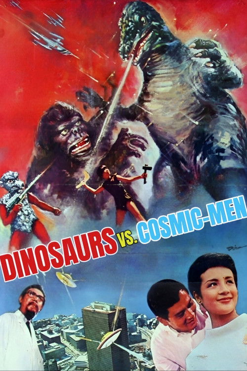 Dinosaur Fights Against Cosmic-Men