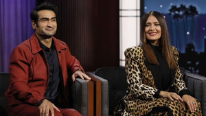 Salma Hayek and Kumail Nanjiani; Bleachers